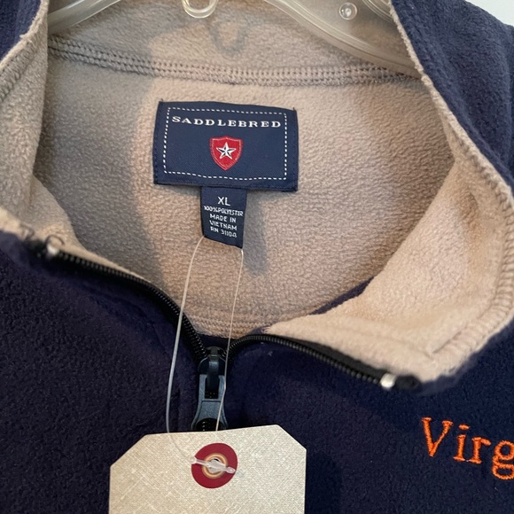 Navy men's pullover with half zipper - Picture 3 of 5